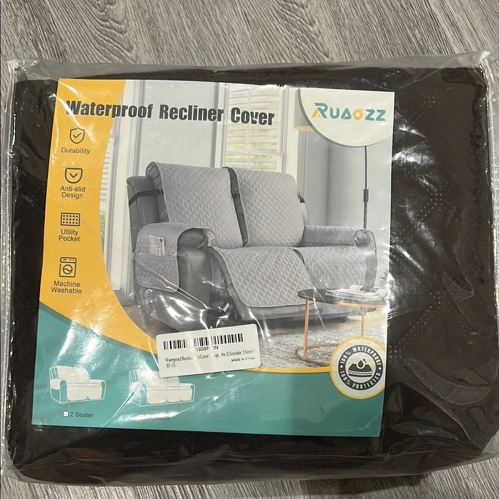 Ruaozz waterproof recliner slipcovers 3 seated chocolate color